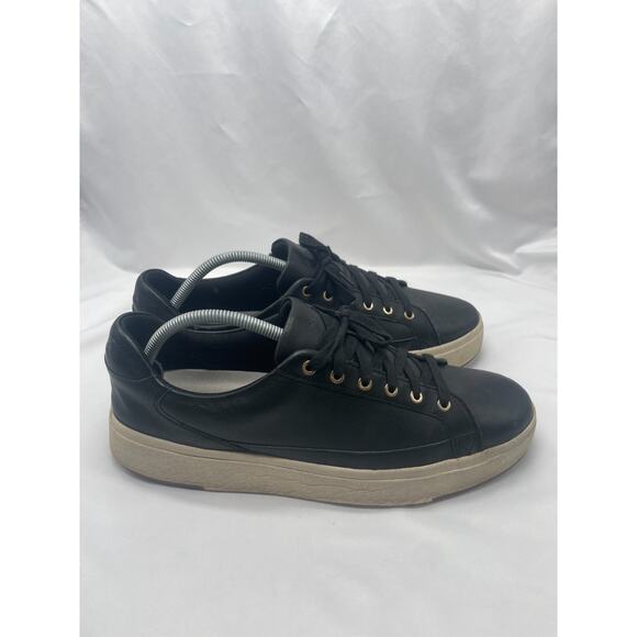 Kizik Vegas Shoes Mens Size 11.5 Black Leather Walking Comfort Casual Sneakers - Picture 4 of 11